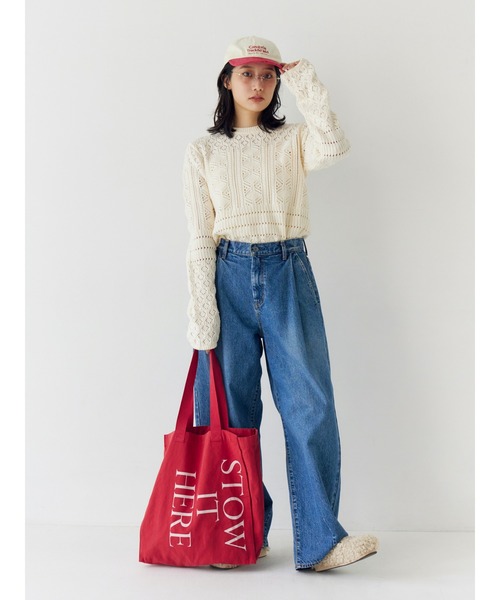 Ungrid（アングリッド）の「ビッグロゴトートバッグ（トートバッグ・レディース・レッド/ブラウン/アイボリー/ブルー・FREE）」の18枚目の写真