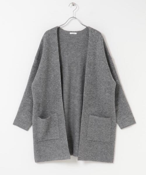 ITEMS URBANRESEARCH（アイテムズ アーバンリサーチ）の「ニットガウン（ノーカラーコート・レディース・ブラウン/ライトカーキ/グレー・FREE）」の9枚目の写真