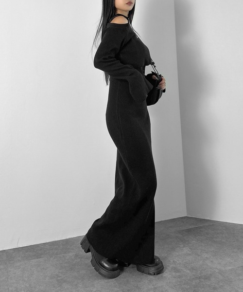 セール】【LVEU.】変形ドッキングニットワンピース / ワンピース