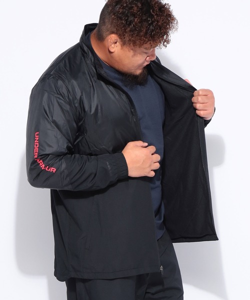 UNDER ARMOUR（アンダーアーマー）の「UNDER ARMOUR (アンダーアーマー) FITTED STORM トリコット ラインド ウーブン ジャケット（ブルゾン・メンズ・ブラック/グレー・3XL/4XL/5XL）」の3枚目の写真