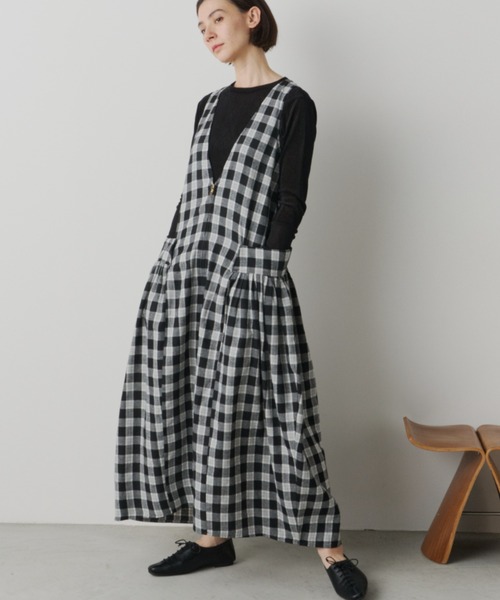 2wayチェックワンピース（ワンピース）｜Libra Cue（リブラ キュー）の