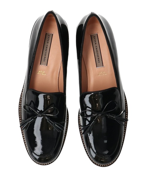 inter-chaussures（インターショシュール）の「【INTER-CHAUSSURES】タッセルリボンエナメルモカシューズ(I1620N)（ローファー・レディース・ベージュ/ブラック・36/38/35）」の8枚目の写真