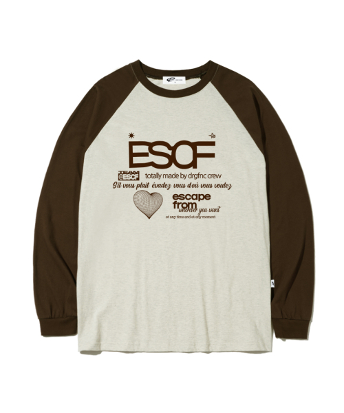 ESCAPEFROM(エスケープフロム)の「ブラウンハートクルーコレクションプリントロングスリーブブラウン(Tシャツ/カットソー・レディース・その他・MEDIUM/LARGE/SMALL)」の1枚目の写真