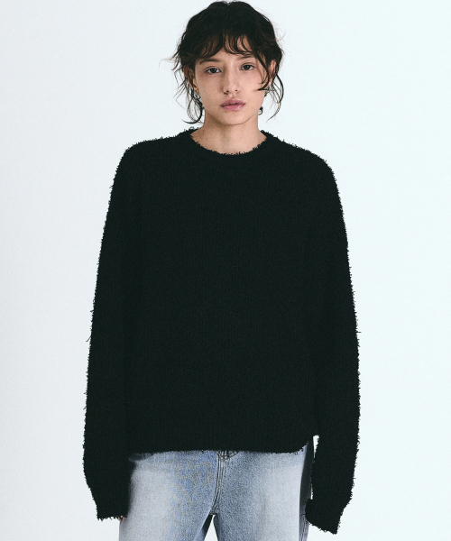 NICK&NICOLE(ニックアンドニコール)の「BOUCLE LS SWEATER_BLACK(ニット/セーター・レディース・その他・FREE)」の1枚目の写真
