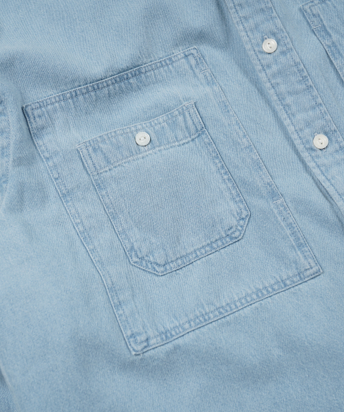 FRIZMWORKS(フリズムワークス)の「BLEACH DENIM UTILITY SHIRT _ LIGHT BLUE(シャツ/ブラウス・メンズ・その他・SMALL/MEDIUM/LARGE/X-LARGE)」の5枚目の写真