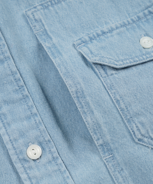FRIZMWORKS(フリズムワークス)の「BLEACH DENIM UTILITY SHIRT _ LIGHT BLUE(シャツ/ブラウス・メンズ・その他・SMALL/MEDIUM/LARGE/X-LARGE)」の6枚目の写真