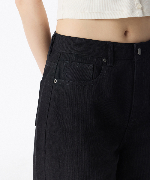 MUSINSA STANDARD WOMAN（ムシンサスタンダードウーマン）の「ウィメンズワイドデニムパンツ[ブラック]（デニムパンツ・レディース・その他・32/30/29/23/24/25/26/27/28）」の5枚目の写真