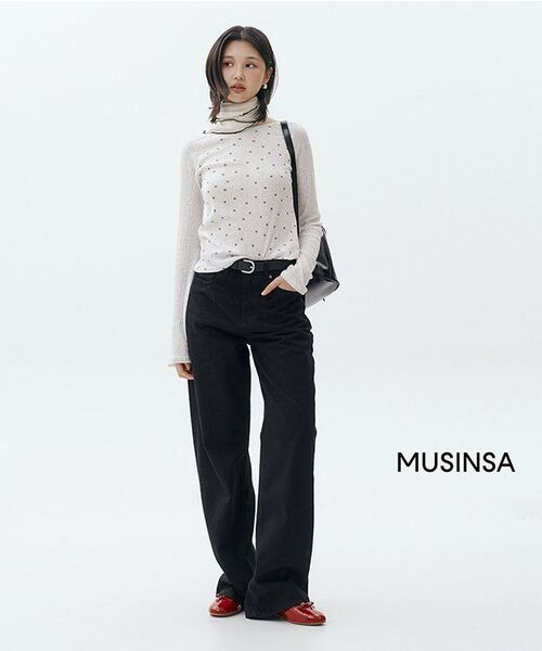 MUSINSA STANDARD WOMAN（ムシンサスタンダードウーマン）の「ウィメンズワイドデニムパンツ[ブラック]（デニムパンツ・レディース・その他・32/30/29/23/24/25/26/27/28）」の7枚目の写真