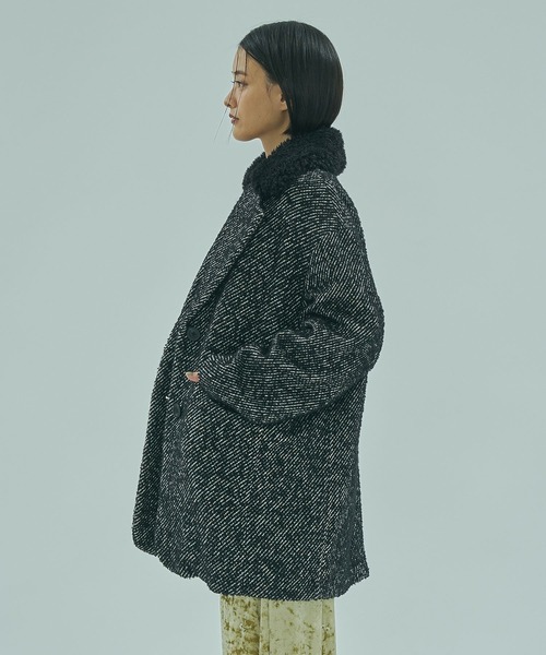 ROSE BUD(ローズバッド)の「(mici)TWEED TAILORED COLLAR COAT(その他アウター・レディース・ブラック/ブルー・M/S)」の4枚目の写真