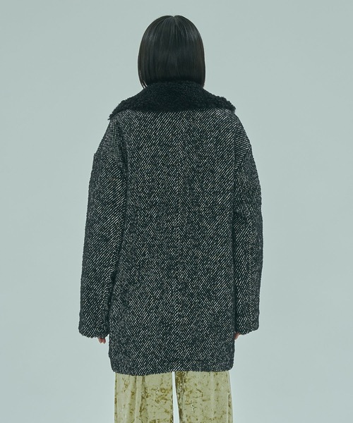 ROSE BUD(ローズバッド)の「(mici)TWEED TAILORED COLLAR COAT(その他アウター・レディース・ブラック/ブルー・M/S)」の5枚目の写真