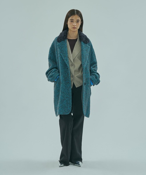 ROSE BUD(ローズバッド)の「(mici)TWEED TAILORED COLLAR COAT(その他アウター・レディース・ブラック/ブルー・M/S)」の12枚目の写真
