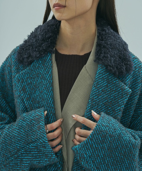 ROSE BUD(ローズバッド)の「(mici)TWEED TAILORED COLLAR COAT(その他アウター・レディース・ブラック/ブルー・M/S)」の16枚目の写真