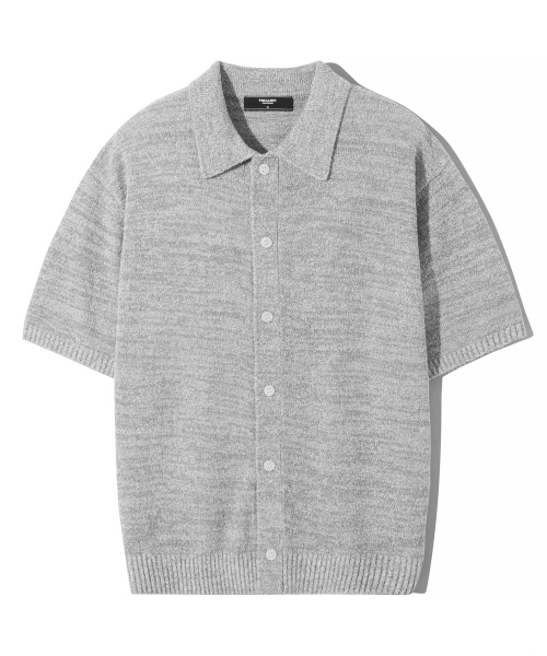 TRILLION(トリリオン)の「洗えるブークレカラー半袖ニット(メランジグレー)(Tシャツ/カットソー・メンズ・その他・MEDIUM/LARGE/X-LARGE)」の4枚目の写真