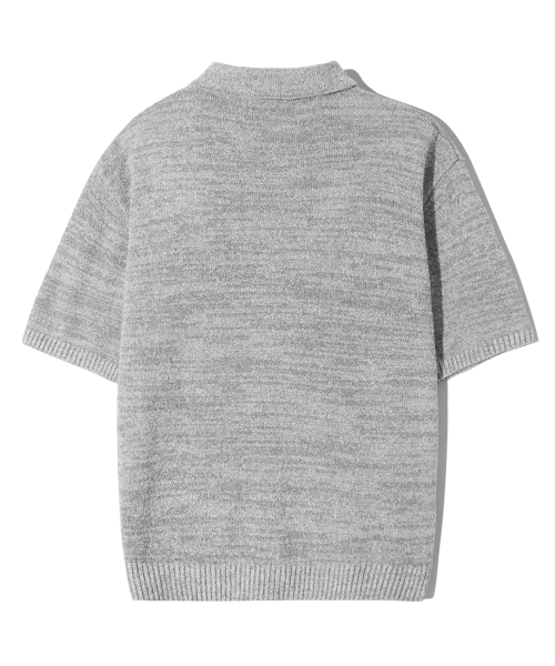 TRILLION(トリリオン)の「洗えるブークレカラー半袖ニット(メランジグレー)(Tシャツ/カットソー・メンズ・その他・MEDIUM/LARGE/X-LARGE)」の5枚目の写真