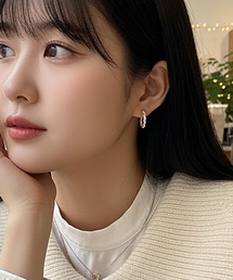【Sonu jewelry(ソヌジュエリー)】ツイストデザイン スタイリッシュフープピアス oku-pierce-7-4【RBTS】