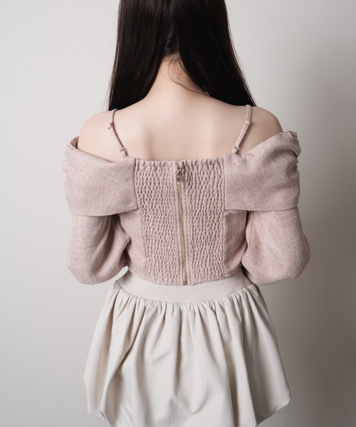 LIPSERVICE（リップサービス）の「リボンオフショルロングスリーブトップス（シャツ/ブラウス・レディース・ピンク/ブラック/アイボリー/ブルー/グレー・FREE）」の14枚目の写真