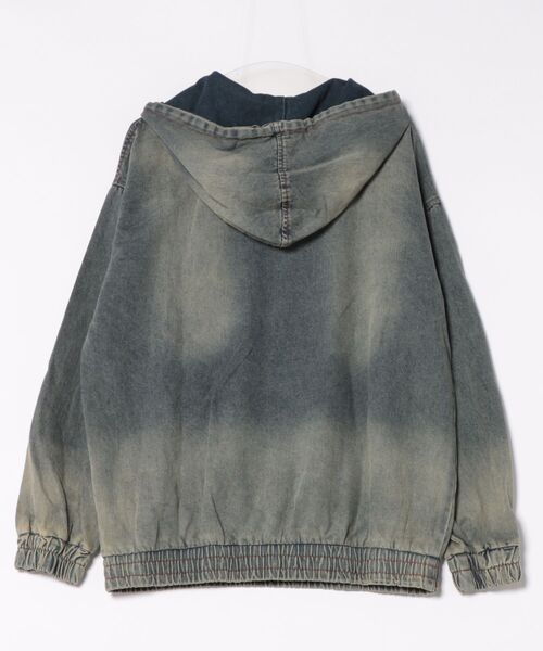 HOOK(フック)の「HOOK -select- 刺繍デニムプルオーバーパーカー(パーカー・メンズ・ブラック/ブルー・M/L)」の3枚目の写真