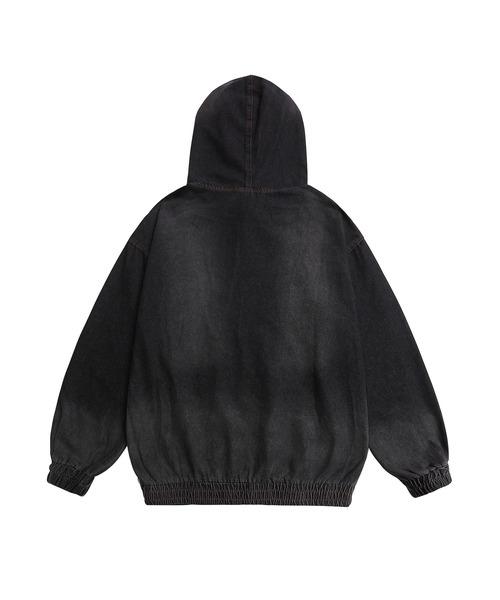 HOOK(フック)の「HOOK -select- 刺繍デニムプルオーバーパーカー(パーカー・メンズ・ブラック/ブルー・M/L)」の5枚目の写真