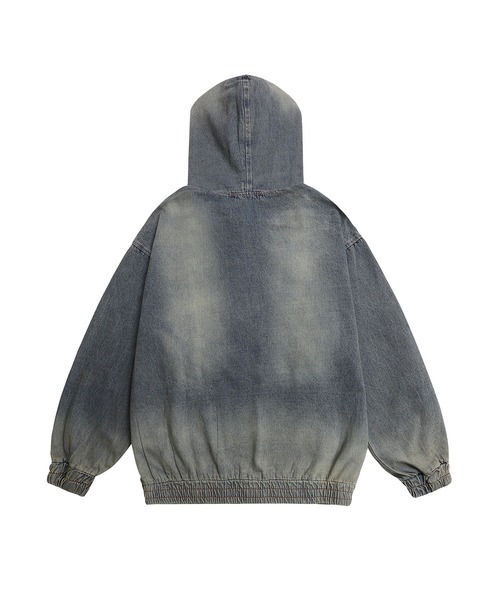 HOOK(フック)の「HOOK -select- 刺繍デニムプルオーバーパーカー(パーカー・メンズ・ブラック/ブルー・M/L)」の7枚目の写真