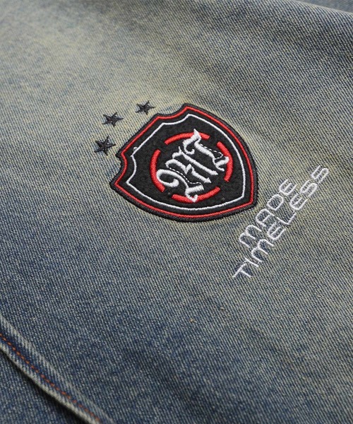 HOOK(フック)の「HOOK -select- 刺繍デニムプルオーバーパーカー(パーカー・メンズ・ブラック/ブルー・M/L)」の9枚目の写真