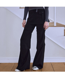 Wrap Skirt & Pintuck Pants [Black]