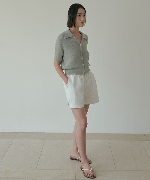 LINGSEOUL(リングソウル)の「open collar cotton knit-mint(ニット/セーター・レディース・その他・FREE)」の3枚目の写真