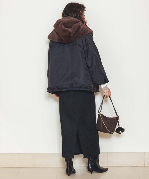 Gready Brilliant（グレディブリリアン）の「取り外しファー中綿フードコート（その他アウター・レディース・ブラウン/ブラック・FREE）」の21枚目の写真