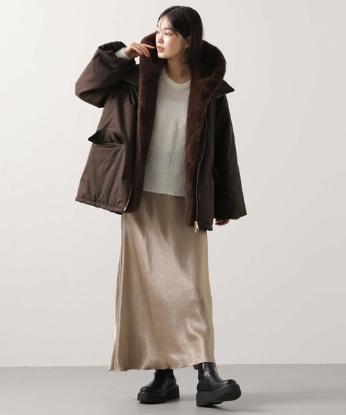 Gready Brilliant（グレディブリリアン）の「取り外しファー中綿フードコート（その他アウター・レディース・ブラウン/ブラック・FREE）」の14枚目の写真