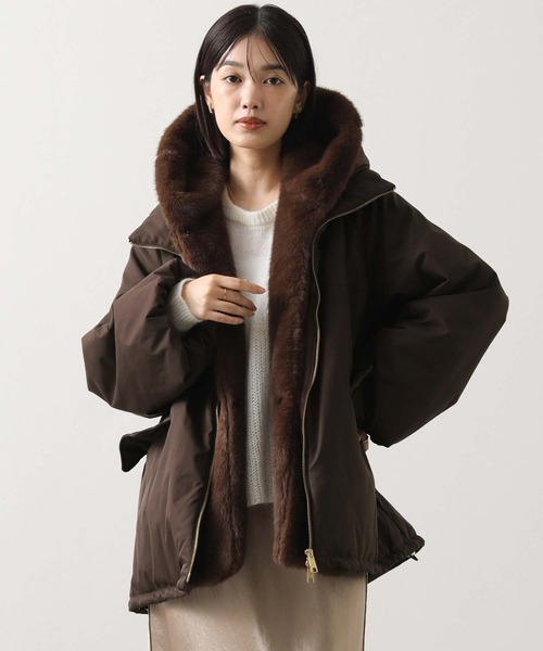 Gready Brilliant（グレディブリリアン）の「取り外しファー中綿フードコート（その他アウター・レディース・ブラウン/ブラック・FREE）」の15枚目の写真