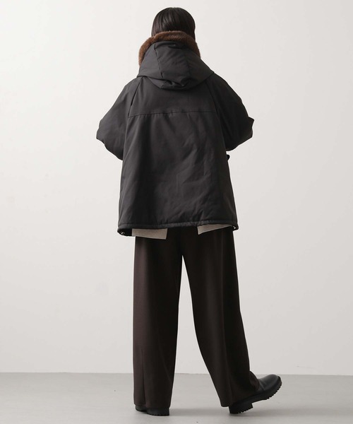 Gready Brilliant（グレディブリリアン）の「取り外しファー中綿フードコート（その他アウター・レディース・ブラウン/ブラック・FREE）」の6枚目の写真