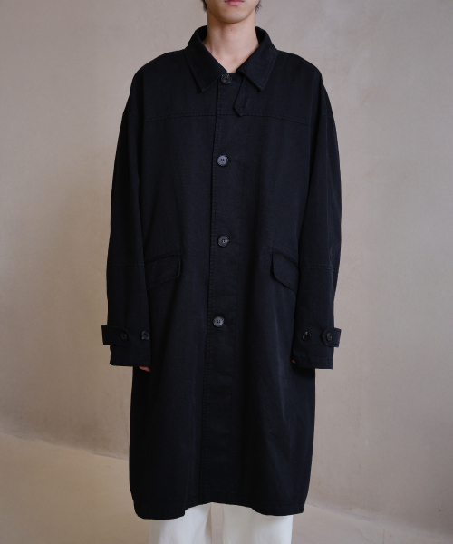 DIVEIN(ダイブイン)の「WASHED COTTON MAC COAT (BLACK)(トレンチコート・メンズ・その他・1/2)」の1枚目の写真