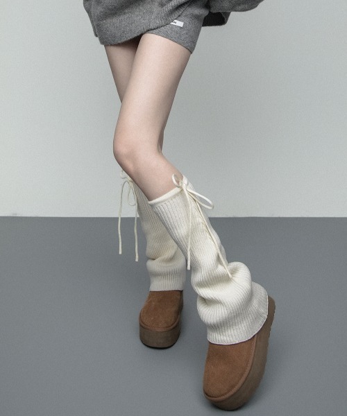 ViViDAY（ビビデー）の「サイドリボンソックスカバー（シューズ小物/雑貨・レディース・オフホワイト/ダークグレー・FREE）」の15枚目の写真