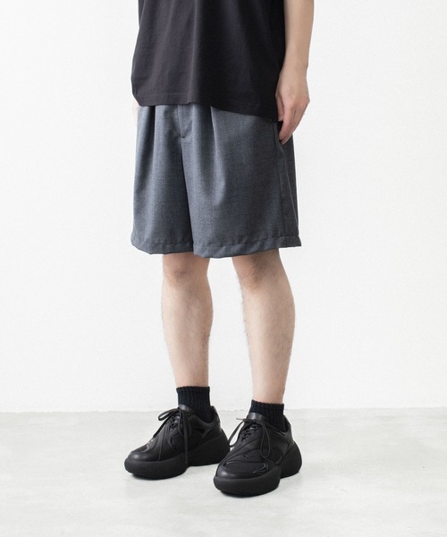 VEIN (ヴェイン)の「3/60 ハイツイスト ウールトロ イージーショーツ / 3/60 HIGH TWIST WOOL TRO EASY SHORTS(スラックス・メンズ・ブラック/グレー・1/3/2/4)」の16枚目の写真