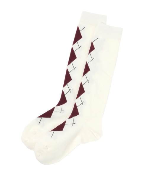 Heather（ヘザー）の「アーガイルハイSOX　632921（ソックス/靴下・レディース・グレー/アイボリー・ONE SIZE）」の5枚目の写真