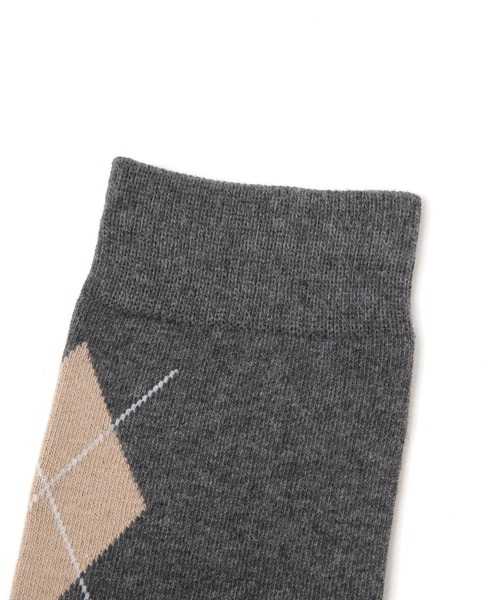 Heather（ヘザー）の「アーガイルハイSOX　632921（ソックス/靴下・レディース・グレー/アイボリー・ONE SIZE）」の7枚目の写真
