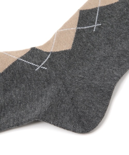 Heather（ヘザー）の「アーガイルハイSOX　632921（ソックス/靴下・レディース・グレー/アイボリー・ONE SIZE）」の8枚目の写真