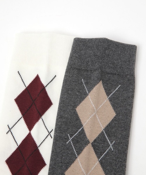 Heather（ヘザー）の「アーガイルハイSOX　632921（ソックス/靴下・レディース・グレー/アイボリー・ONE SIZE）」の11枚目の写真