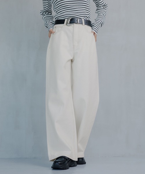 PAGEBOY（ページボーイ）の「クラシックストレート【3color/4size】（スラックス・レディース・オフホワイト/ブルー/ブラック・X-SMALL/SMALL/MEDIUM/LARGE）」の21枚目の写真