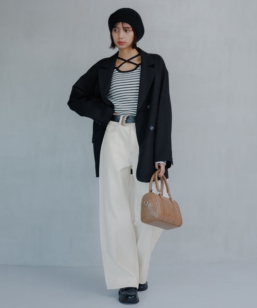 PAGEBOY（ページボーイ）の「クラシックストレート【3color/4size】（スラックス・レディース・オフホワイト/ブルー/ブラック・X-SMALL/SMALL/MEDIUM/LARGE）」の18枚目の写真