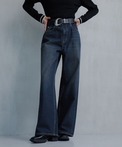 PAGEBOY（ページボーイ）の「クラシックストレート【3color/4size】（スラックス・レディース・オフホワイト/ブルー/ブラック・X-SMALL/SMALL/MEDIUM/LARGE）」の8枚目の写真