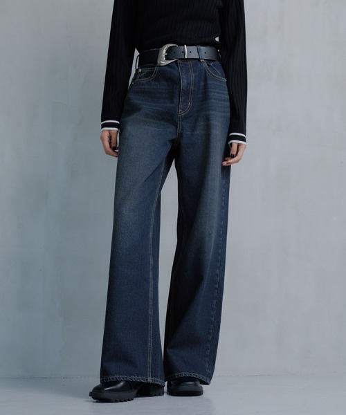 PAGEBOY（ページボーイ）の「クラシックストレート【3color/4size】（スラックス・レディース・オフホワイト/ブルー/ブラック・X-SMALL/SMALL/MEDIUM/LARGE）」の9枚目の写真