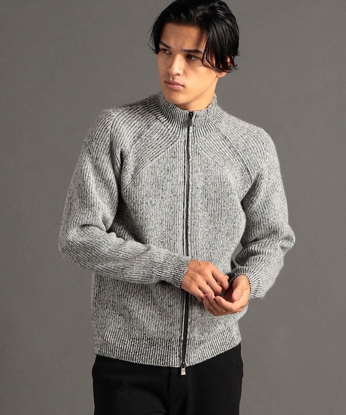 MONSIEUR NICOLE（ムッシュニコル）の「メリノウール　ニットブルゾン（ニット/セーター・メンズ・オフホワイト/グレー/ブラック・MEDIUM/X-LARGE/LARGE）」の3枚目の写真