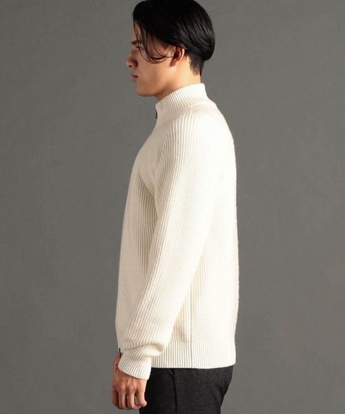 MONSIEUR NICOLE（ムッシュニコル）の「メリノウール　ニットブルゾン（ニット/セーター・メンズ・オフホワイト/グレー/ブラック・MEDIUM/X-LARGE/LARGE）」の6枚目の写真