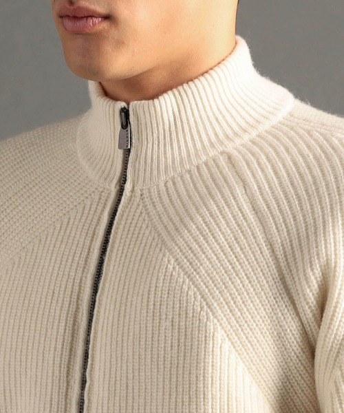 MONSIEUR NICOLE（ムッシュニコル）の「メリノウール　ニットブルゾン（ニット/セーター・メンズ・オフホワイト/グレー/ブラック・MEDIUM/X-LARGE/LARGE）」の7枚目の写真