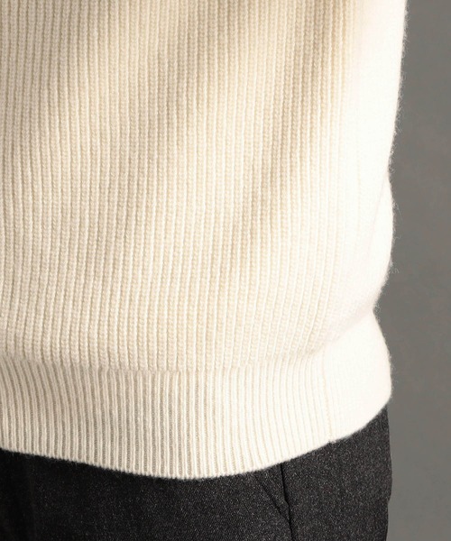MONSIEUR NICOLE（ムッシュニコル）の「メリノウール　ニットブルゾン（ニット/セーター・メンズ・オフホワイト/グレー/ブラック・MEDIUM/X-LARGE/LARGE）」の9枚目の写真