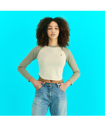 Embroidered Logo Raglan T-Shirt Khaki