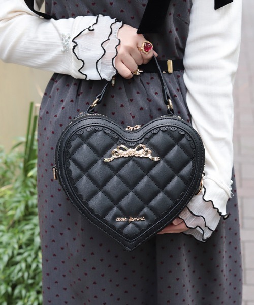 axes femme（アクシーズファム）の「ハートモチーフポシェット（ショルダーバッグ・レディース・ブラック/ワイン・FREE）」の5枚目の写真