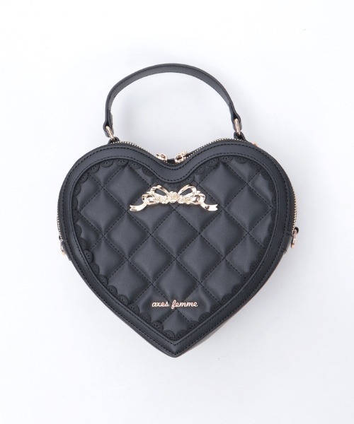 axes femme（アクシーズファム）の「ハートモチーフポシェット（ショルダーバッグ・レディース・ブラック/ワイン・FREE）」の6枚目の写真