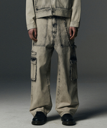 NOT4NERD(�m�b�g�t�H�[�i�[�h)��Fatigue Cargo Denim Pants - Beige(�f�j���p���c)