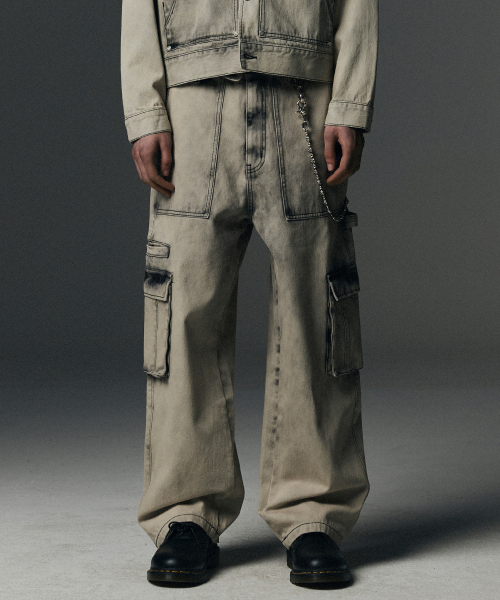 NOT4NERD(ノットフォーナード)の「Fatigue Cargo Denim Pants - Beige(デニムパンツ・レディース・その他・LARGE/X-LARGE/MEDIUM)」の1枚目の写真